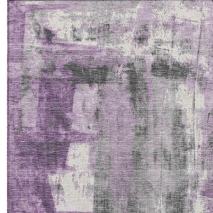 HomeRoots 5' Abstract Purple and Ivory Area Rug - Stylish, Washable, Indoor/Outdoor Decor for Any Space 9' X 12' 628059