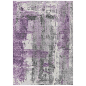 HomeRoots 5' Abstract Purple and Ivory Area Rug - Stylish, Washable, Indoor/Outdoor Decor for Any Space 10' X 14' 628060