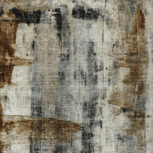 HomeRoots 5' Stylish Taupe and Ivory Abstract Washable Area Rug for Indoor and Outdoor High-Traffic Spaces 8' X 10' 628070