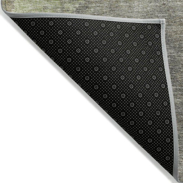 HomeRoots 5' Abstract Artichoke Green & Taupe Area Rug - Stylish, Washable & Durable for Indoor/Outdoor Use 5' X 8' 628074