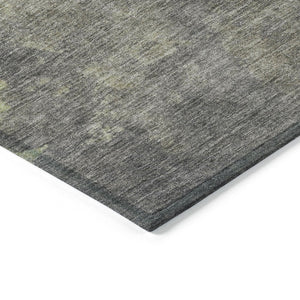 HomeRoots 5' Abstract Artichoke Green & Taupe Area Rug - Stylish, Washable & Durable for Indoor/Outdoor Use 8' Round 628075