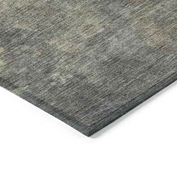 HomeRoots 5' Abstract Artichoke Green & Taupe Area Rug - Stylish, Washable & Durable for Indoor/Outdoor Use 8' Round 628075