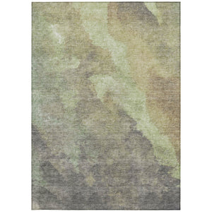HomeRoots 5' Abstract Artichoke Green & Taupe Area Rug - Stylish, Washable & Durable for Indoor/Outdoor Use 8' X 10' 628076