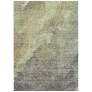 HomeRoots 5' Abstract Artichoke Green & Taupe Area Rug - Stylish, Washable & Durable for Indoor/Outdoor Use 8' X 10' 628076