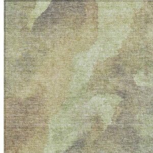 HomeRoots 5' Abstract Artichoke Green & Taupe Area Rug - Stylish, Washable & Durable for Indoor/Outdoor Use 9' X 12' 628077