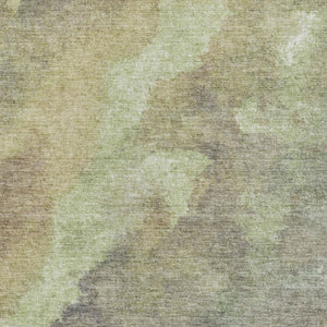 HomeRoots 5' Abstract Artichoke Green & Taupe Area Rug - Stylish, Washable & Durable for Indoor/Outdoor Use 10' X 14' 628078