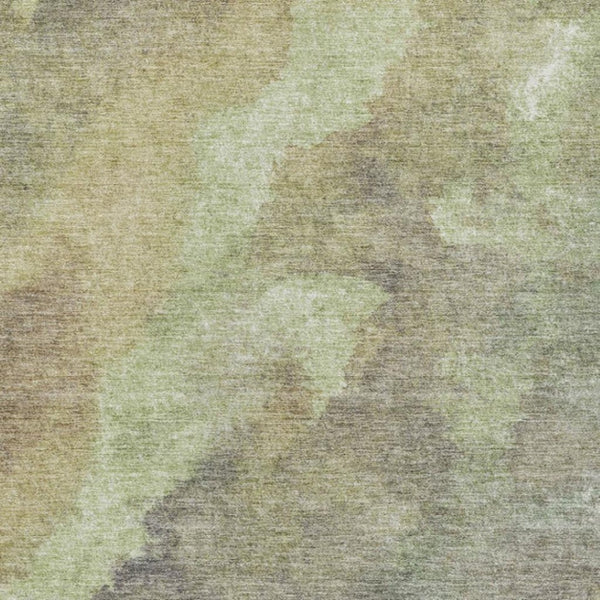 HomeRoots 5' Abstract Artichoke Green & Taupe Area Rug - Stylish, Washable & Durable for Indoor/Outdoor Use 10' X 14' 628078