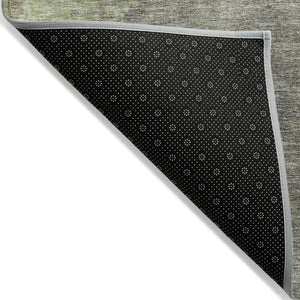 HomeRoots 5' Abstract Artichoke Green & Taupe Area Rug - Stylish, Washable & Durable for Indoor/Outdoor Use 10' X 14' 628078