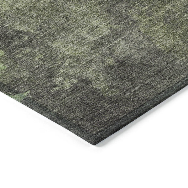 HomeRoots 5' Modern Green and Charcoal Abstract Area Rug for Indoor Outdoor Use - Durable, Washable Design 8' Round 628093