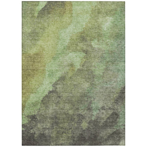 HomeRoots 5' Modern Green and Charcoal Abstract Area Rug for Indoor Outdoor Use - Durable, Washable Design 9' X 12' 628095
