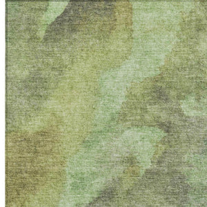 HomeRoots 5' Modern Green and Charcoal Abstract Area Rug for Indoor Outdoor Use - Durable, Washable Design 9' X 12' 628095