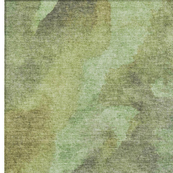 HomeRoots 5' Modern Green and Charcoal Abstract Area Rug for Indoor Outdoor Use - Durable, Washable Design 9' X 12' 628095