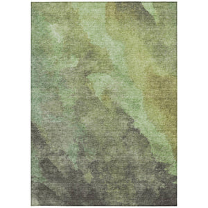 HomeRoots 5' Modern Green and Charcoal Abstract Area Rug for Indoor Outdoor Use - Durable, Washable Design 10' X 14' 628096