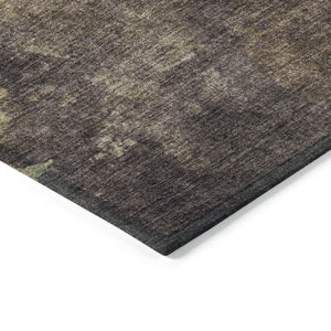 HomeRoots 5' Abstract Area Rug in Brown and Fern Green - Durable, Washable, Perfect for Indoor and Outdoor Use 9' X 12' 628101