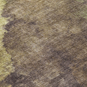 HomeRoots 5' Abstract Area Rug in Brown and Fern Green - Durable, Washable, Perfect for Indoor and Outdoor Use 10' X 14' 628102