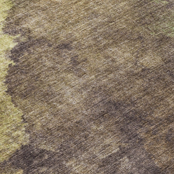 HomeRoots 5' Abstract Area Rug in Brown and Fern Green - Durable, Washable, Perfect for Indoor and Outdoor Use 10' X 14' 628102