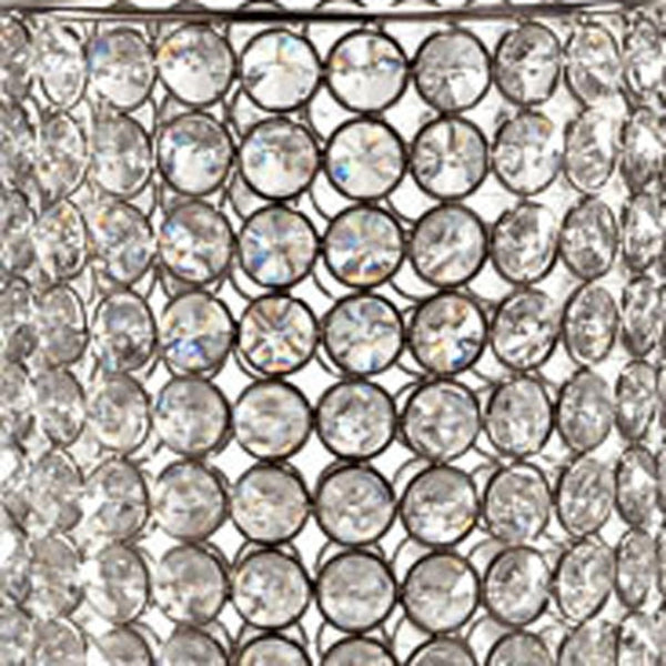 HomeRoots 21" Glamorous Clear Faux Crystal Table Vase with Silver Accents for Elegant Home Decor and Gifts Medium 628109