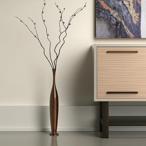 HomeRoots 50" Sculptural Burnished Brown Aluminum Floor Vase for Rustic Elegance in Any Living Space Small 628111