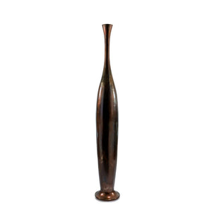 HomeRoots 50" Sculptural Burnished Brown Aluminum Floor Vase for Rustic Elegance in Any Living Space Small 628111