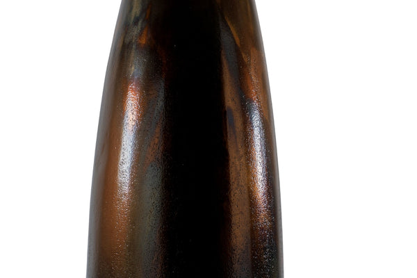 HomeRoots 50" Sculptural Burnished Brown Aluminum Floor Vase for Rustic Elegance in Any Living Space Small 628111
