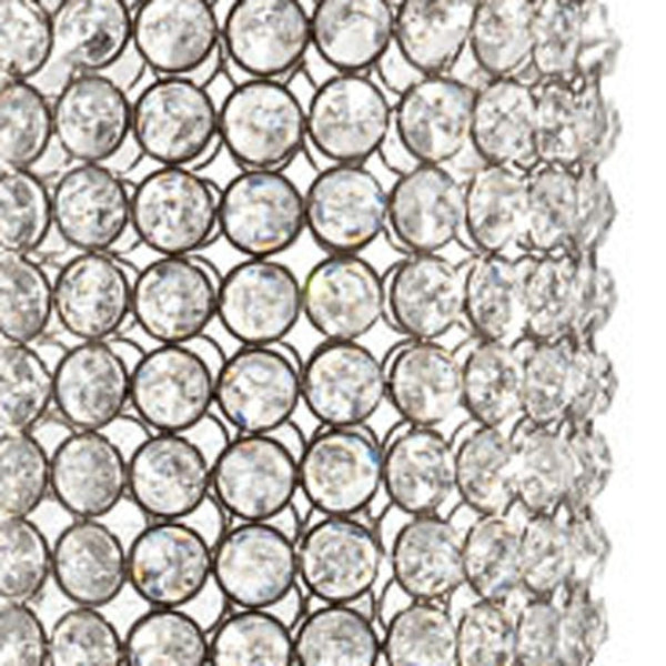 HomeRoots 21" Glamorous Clear Faux Crystal Table Vase with Silver Accents for Elegant Home Decor and Gifts Large 628113