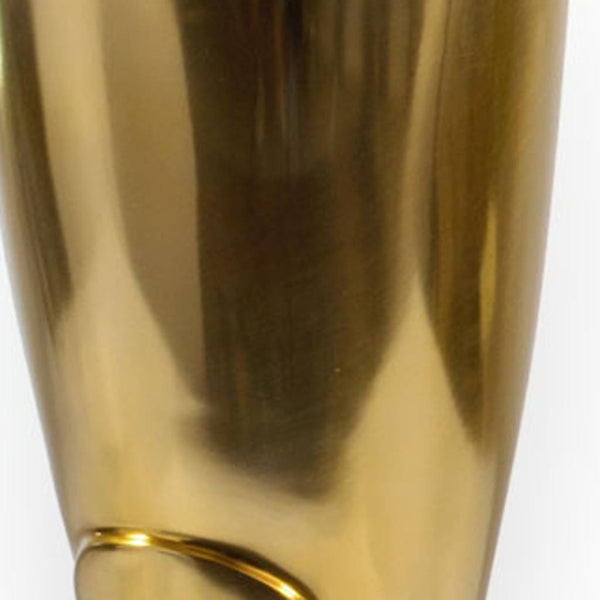 HomeRoots 16" Gold Aluminum Firefighter Boot Umbrella Stand - Elegant Decor, Versatile Use & Artisan Finish 628122