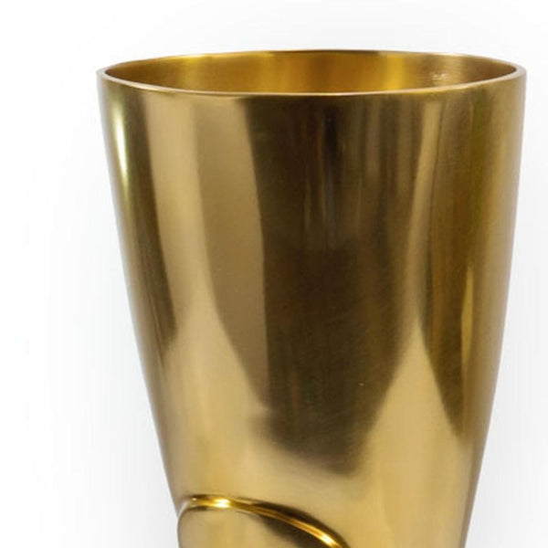 HomeRoots 16" Gold Aluminum Firefighter Boot Umbrella Stand - Elegant Decor, Versatile Use & Artisan Finish 628122