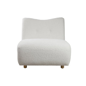 HomeRoots 31" White and Natural Fabric Side Chair - Modern Comfort with Tufted Back for Stylish Interiors 628135
