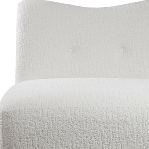 HomeRoots 31" White and Natural Fabric Side Chair - Modern Comfort with Tufted Back for Stylish Interiors 628135