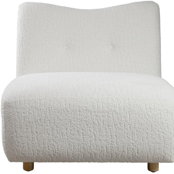 HomeRoots 31" White and Natural Fabric Side Chair - Modern Comfort with Tufted Back for Stylish Interiors 628135