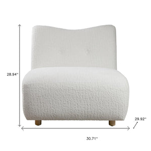 HomeRoots 31" White and Natural Fabric Side Chair - Modern Comfort with Tufted Back for Stylish Interiors 628135