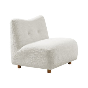HomeRoots 31" White and Natural Fabric Side Chair - Modern Comfort with Tufted Back for Stylish Interiors 628135
