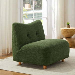 HomeRoots 31" Green Fabric Side Chair - Modern Accent Piece with Durable Construction & Plush Comfort for Any Room 628136