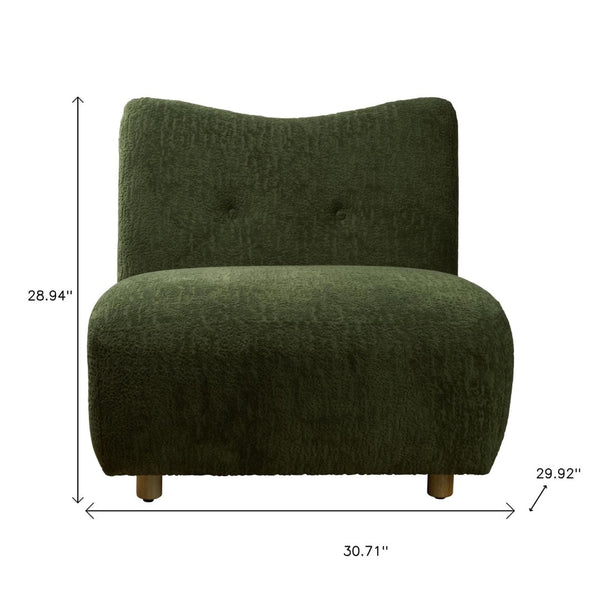 HomeRoots 31" Green Fabric Side Chair - Modern Accent Piece with Durable Construction & Plush Comfort for Any Room 628136