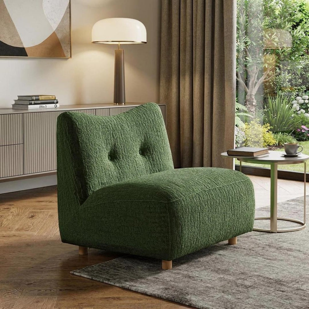 HomeRoots 31" Green Fabric Side Chair - Modern Accent Piece with Durable Construction & Plush Comfort for Any Room 628136