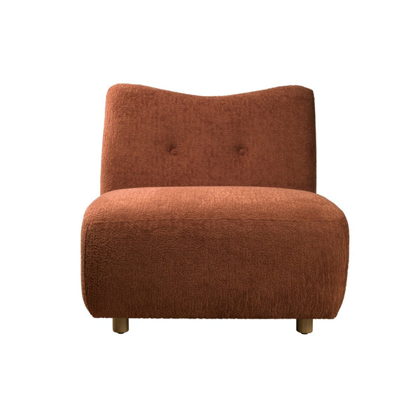 HomeRoots 31" Orange and Natural Fabric Side Chair - Contemporary Design, Plush Comfort for Living Spaces 628137