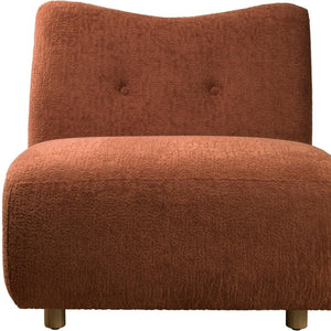 HomeRoots 31" Orange and Natural Fabric Side Chair - Contemporary Design, Plush Comfort for Living Spaces 628137