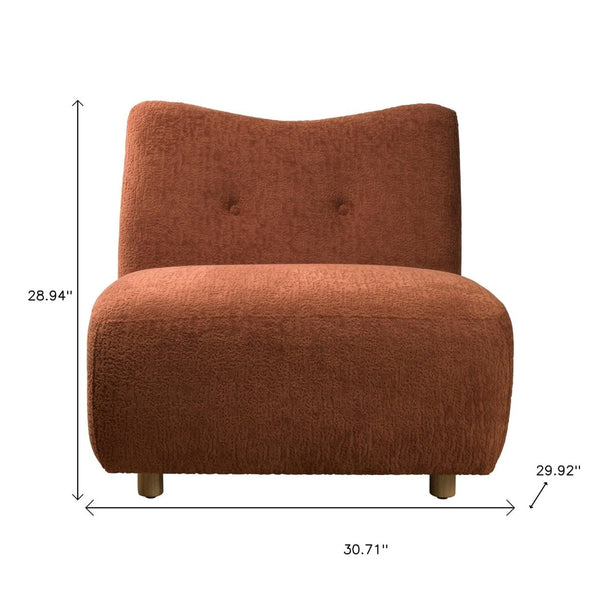 HomeRoots 31" Orange and Natural Fabric Side Chair - Contemporary Design, Plush Comfort for Living Spaces 628137