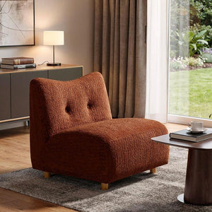 HomeRoots 31" Orange and Natural Fabric Side Chair - Contemporary Design, Plush Comfort for Living Spaces 628137
