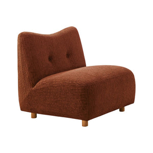 HomeRoots 31" Orange and Natural Fabric Side Chair - Contemporary Design, Plush Comfort for Living Spaces 628137