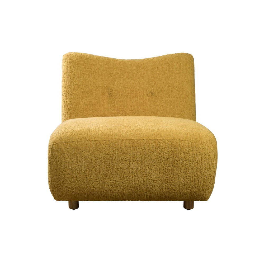 HomeRoots 31" Vibrant Yellow Fabric Side Chair with Natural Legs - Stylish Comfort for Any Space! 628138