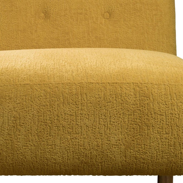 HomeRoots 31" Vibrant Yellow Fabric Side Chair with Natural Legs - Stylish Comfort for Any Space! 628138
