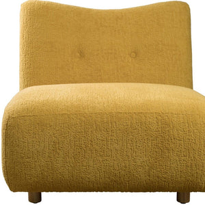 HomeRoots 31" Vibrant Yellow Fabric Side Chair with Natural Legs - Stylish Comfort for Any Space! 628138