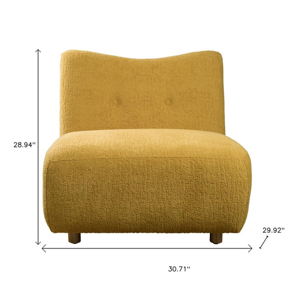 HomeRoots 31" Vibrant Yellow Fabric Side Chair with Natural Legs - Stylish Comfort for Any Space! 628138