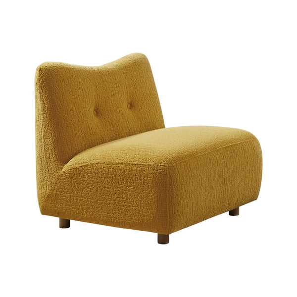 HomeRoots 31" Vibrant Yellow Fabric Side Chair with Natural Legs - Stylish Comfort for Any Space! 628138
