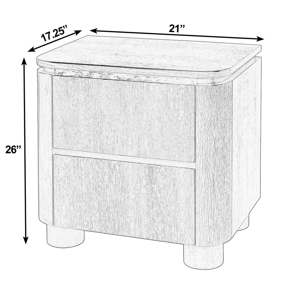 Butler Genoa 21-Inch Wood Nightstand with 2 Spacious Drawers – Stylish Modern Design for Any Room
