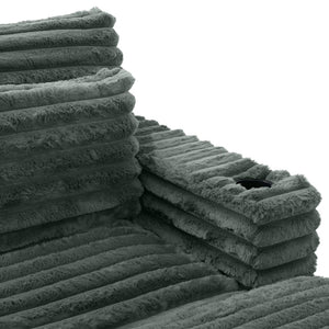 English Elm Oversized Double Chaise Lounge Sofa Bed – Plush Cloud Couch With Usb Ports, Cup Holders & Pillows N719S002110R-GIGA