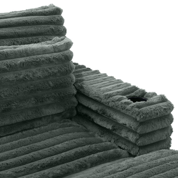 English Elm Oversized Double Chaise Lounge Sofa Bed – Plush Cloud Couch With Usb Ports, Cup Holders & Pillows N719S002110R-GIGA