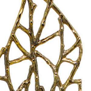 HomeRoots 26" Gold and Black Leaf Tabletop Sculpture - Handcrafted Elegance for Modern Decor & Unique Gifts 628150