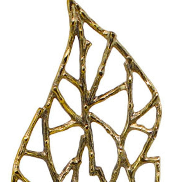 HomeRoots 26" Gold and Black Leaf Tabletop Sculpture - Handcrafted Elegance for Modern Decor & Unique Gifts 628150